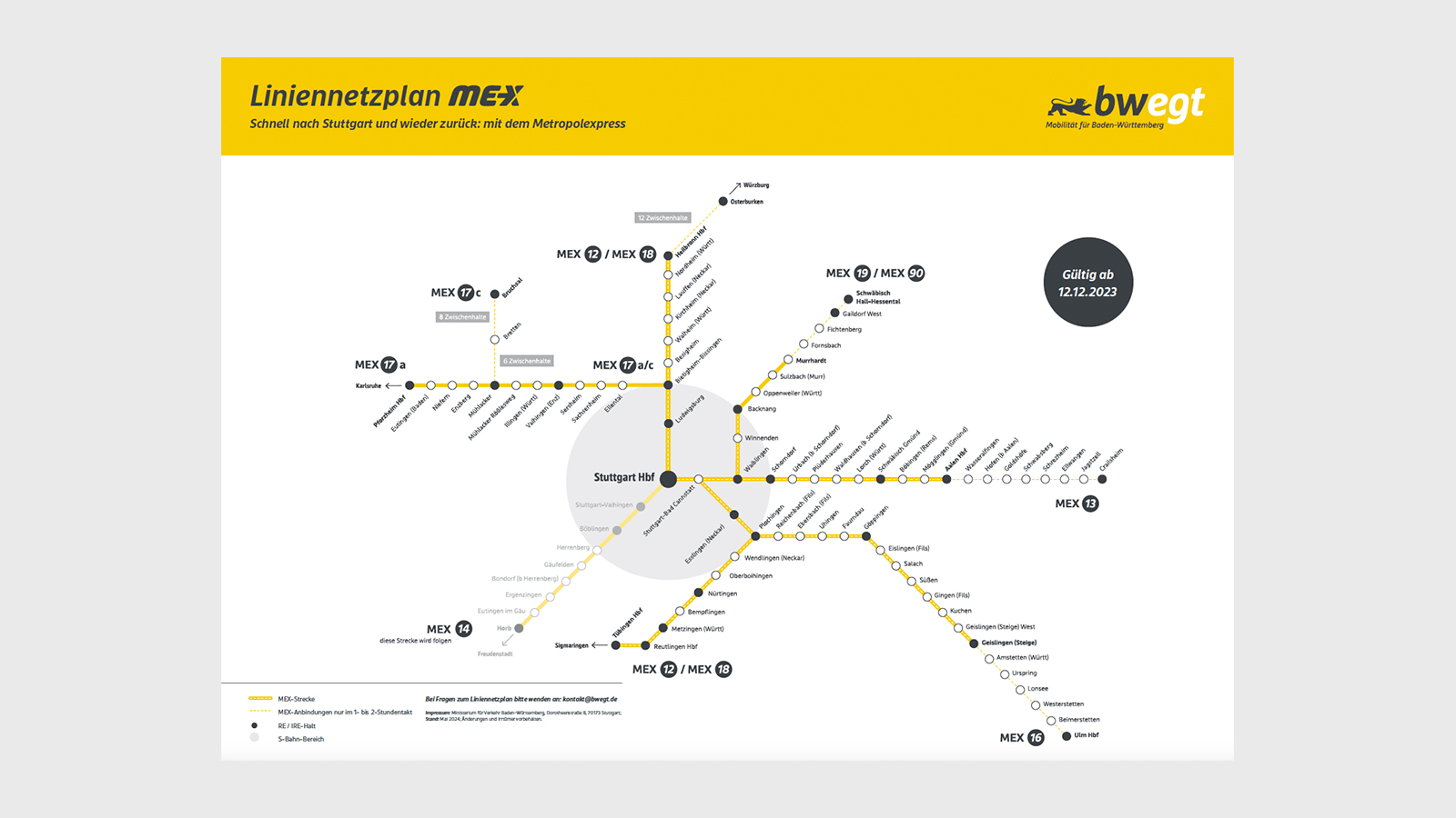 MEX-Streckennetzplan