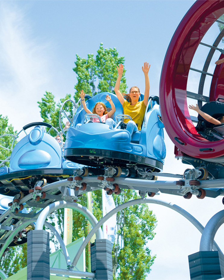 Achterbahn im Freizeitpark Ravensburger Spieleland